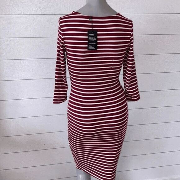 NWT Striped 3/4 Sleeve Office Work Business Cocktail Pencil Dress SIZE XL - Picture 8 of 13